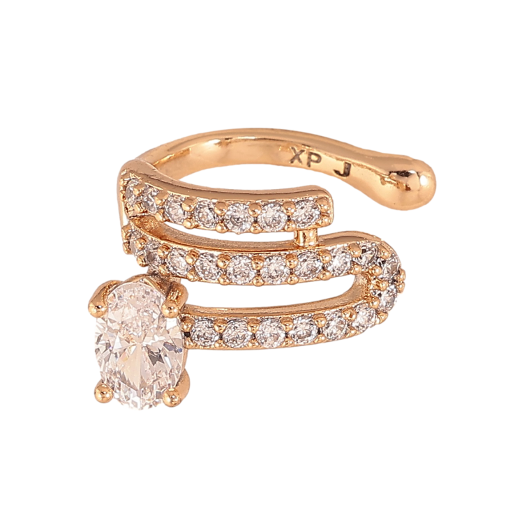 Серьги Xuping цвет Позолота 18K моно-каффа "Узор с кристаллами" фото №22 Серьги Xuping цвет Позолота 18K моно-каффа "Узор с кристаллами" фото №22