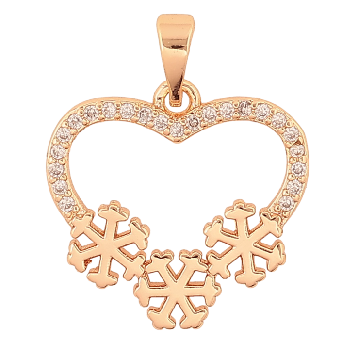 Кулон Xuping M&L колір 18K "Серце з сніжинками" для ланцюжка до 5мм фото №24