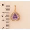 Кулон Xuping цвет Позолота 18K "Сердечко с сиреневым кристаллом" для цепочки до 5мм фото №2