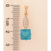 Кулон Xuping колір Позолота 18K "Візерунок з блакитним кристалом" для ланцюжка до 5мм фото №2 Кулон Xuping колір Позолота 18K "Візерунок з блакитним кристалом" для ланцюжка до 5мм фото №2