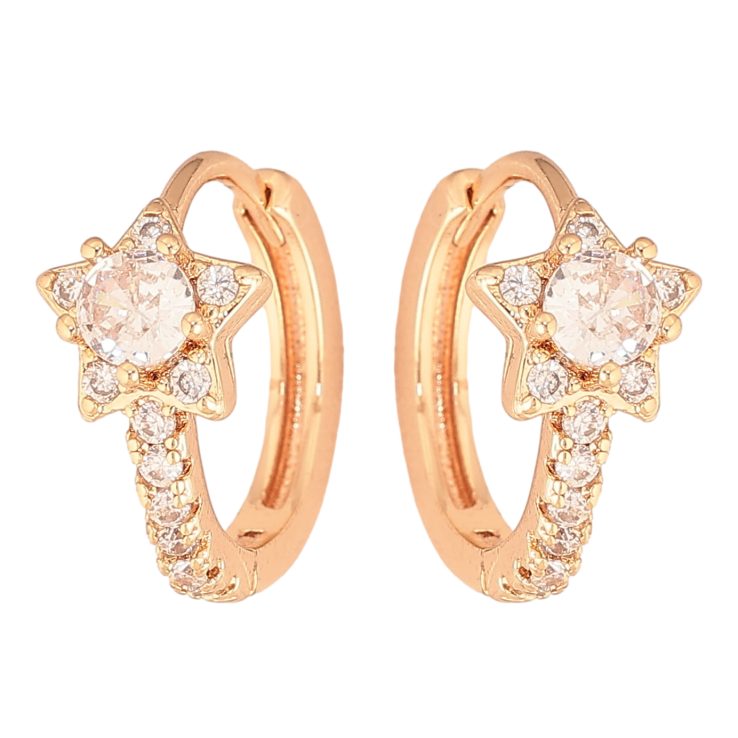 Серьги Xuping M&L цвет 18K колечки "Кристальные цветочки" фото №16 Серьги Xuping M&L цвет 18K колечки "Кристальные цветочки" фото №16