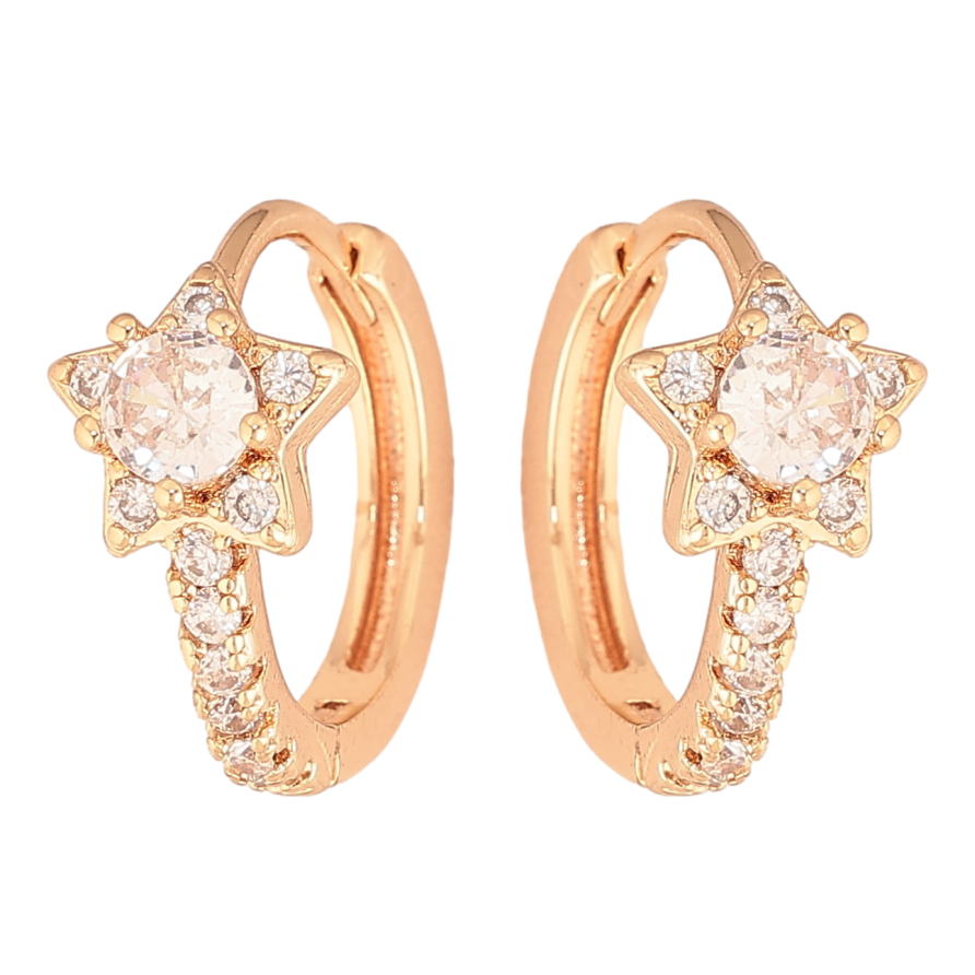 Серьги Xuping M&L цвет 18K колечки "Кристальные цветочки" фото №1 Серьги Xuping M&L цвет 18K колечки "Кристальные цветочки" фото №1