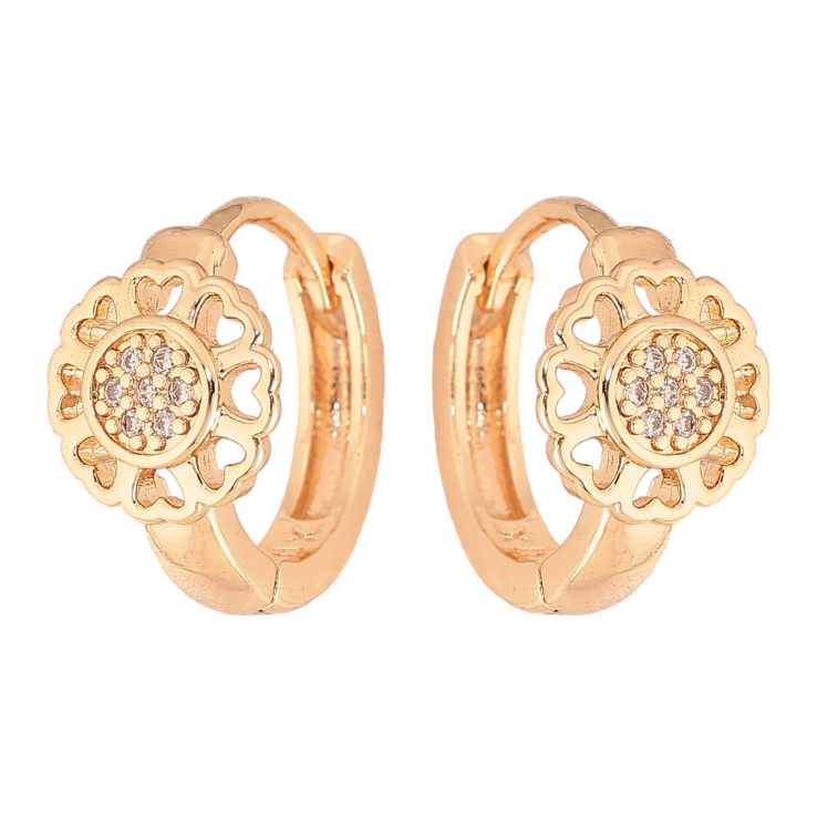 Сережки Xuping M&L колір 18K колечка "Квіточки з кристалами" фото №19 Сережки Xuping M&L колір 18K колечка "Квіточки з кристалами" фото №19