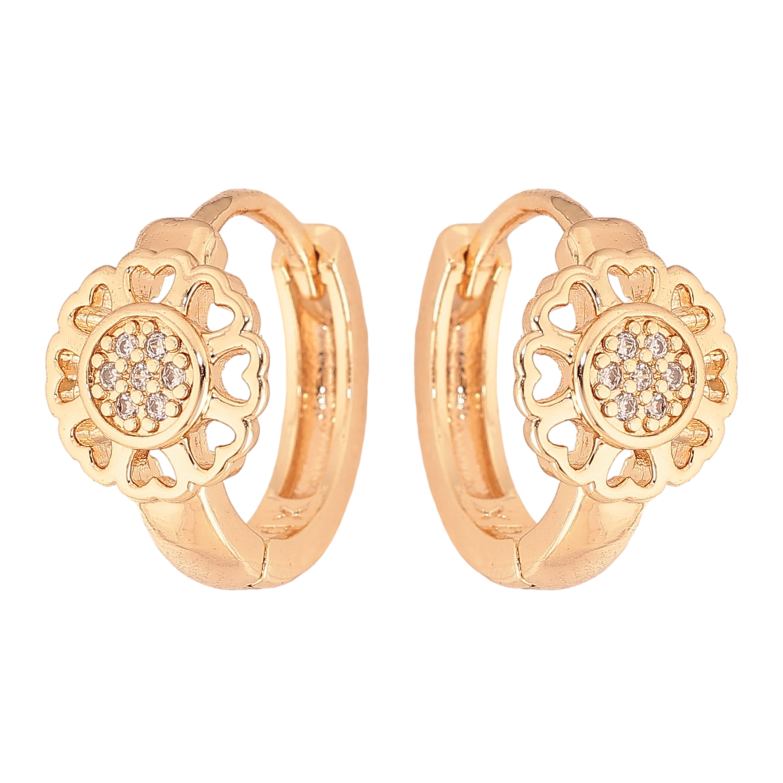 Сережки Xuping M&L колір 18K колечка "Квіточки з кристалами" фото №11 Сережки Xuping M&L колір 18K колечка "Квіточки з кристалами" фото №11