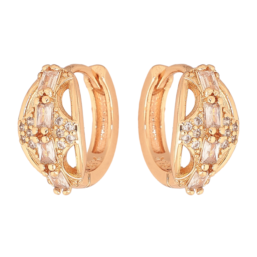 Сережки Xuping M&L колір 18K колечка "Візерунок з кристалами" фото №1