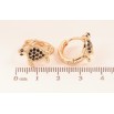 Сережки Xuping M&L колір 18K колечка "Черепашки з чорними кристалами" фото №2 Сережки Xuping M&L колір 18K колечка "Черепашки з чорними кристалами" фото №2