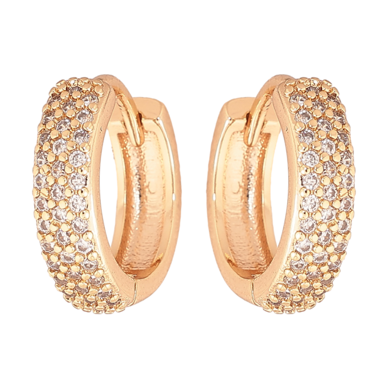 Сережки Xuping M&L колір 18K колечка "Інкрустація кристалами" фото №5