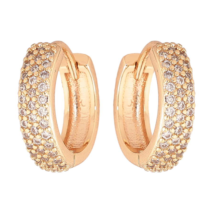 Серьги Xuping M&L цвет 18K колечки "Инкрустация кристаллами" фото №1