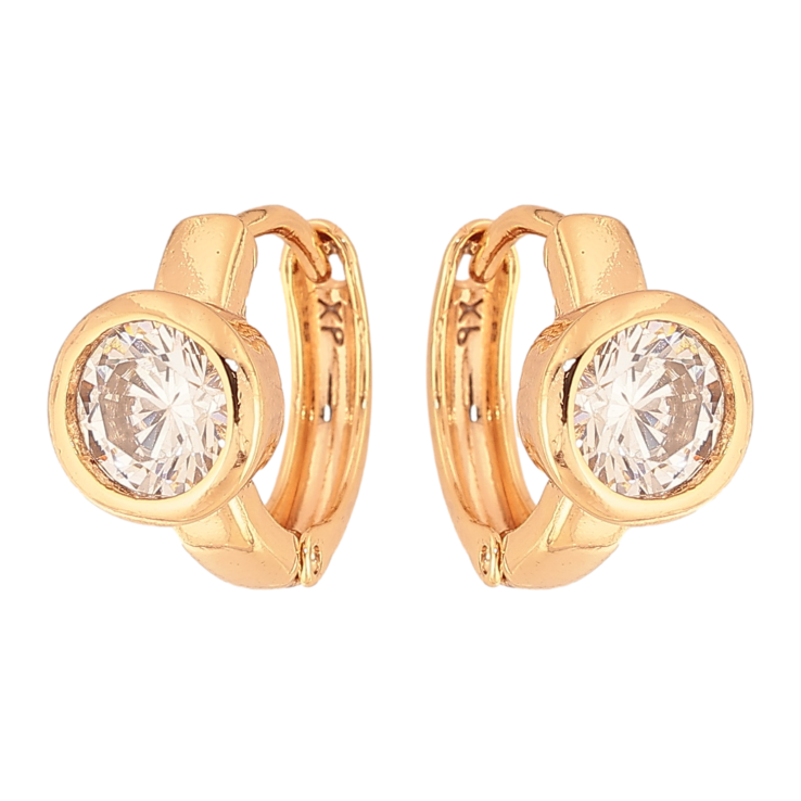 Сережки Xuping M&L колір 18K колечка "Кристали" фото №4 Сережки Xuping M&L колір 18K колечка "Кристали" фото №4
