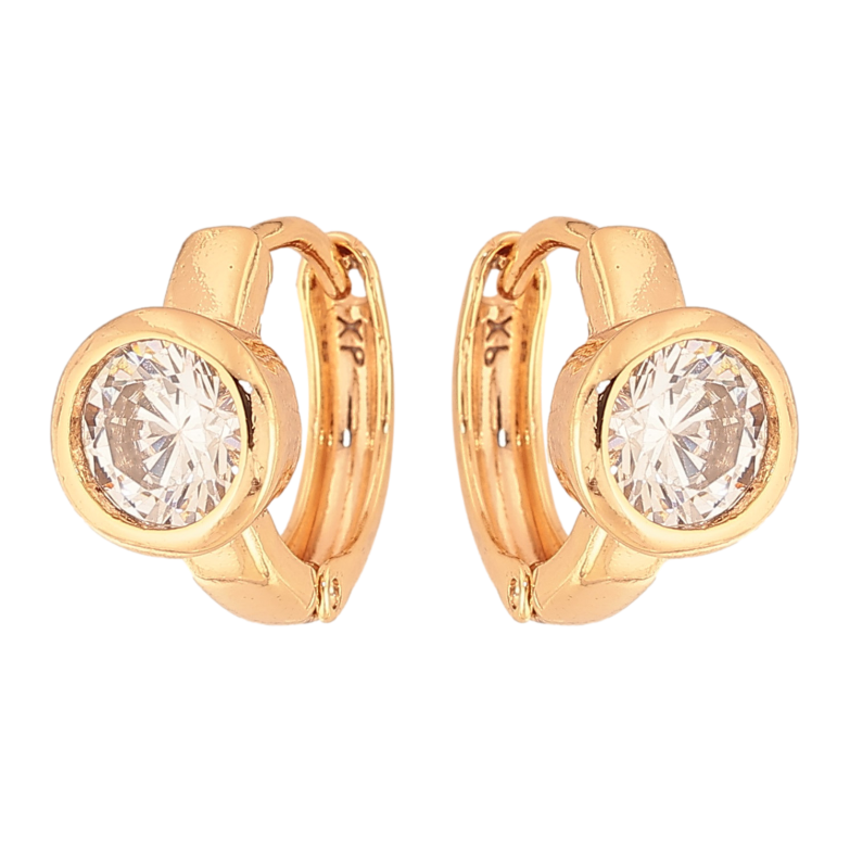 Сережки Xuping M&L колір 18K колечка "Кристали" фото №1 Сережки Xuping M&L колір 18K колечка "Кристали" фото №1