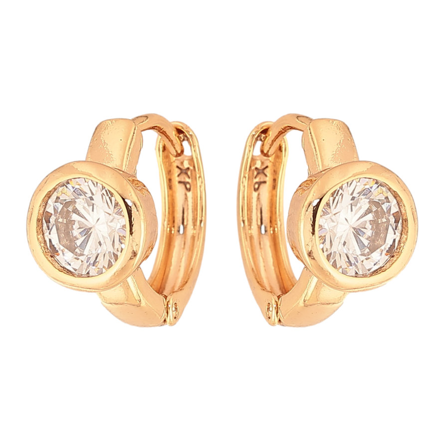 Серьги Xuping M&L цвет 18K колечки "Кристаллы" фото №1 Серьги Xuping M&L цвет 18K колечки "Кристаллы" фото №1