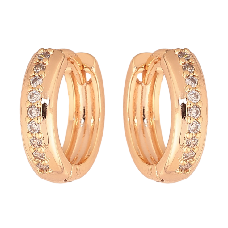 Серьги Xuping M&L цвет 18K колечки "Дорожки кристаллов" фото №6