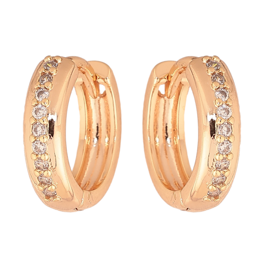 Серьги Xuping M&L цвет 18K колечки "Дорожки кристаллов" фото №1 Серьги Xuping M&L цвет 18K колечки "Дорожки кристаллов" фото №1