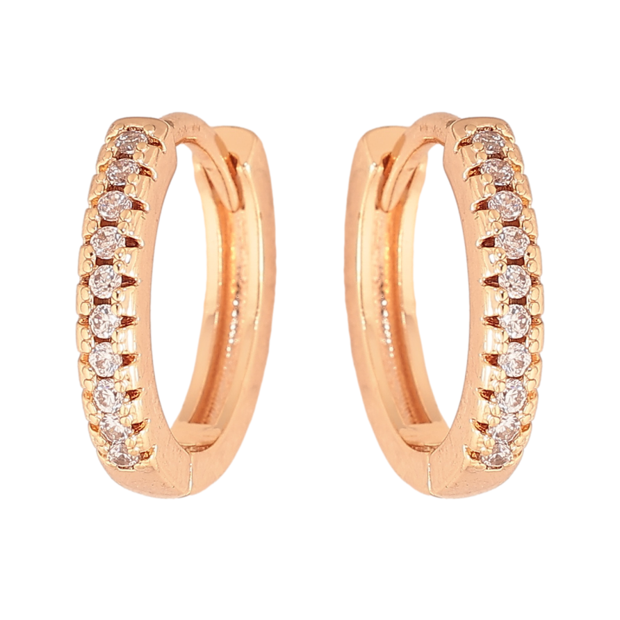 Серьги Xuping M&L цвет 18K колечки "Дорожки кристаллов" фото №1 Серьги Xuping M&L цвет 18K колечки "Дорожки кристаллов" фото №1