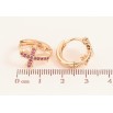 Сережки Xuping M&L колір 18K колечка "Хрестики з малиновими кристалами" фото №2 Сережки Xuping M&L колір 18K колечка "Хрестики з малиновими кристалами" фото №2