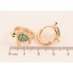 Сережки Xuping M&L колір 18K колечка "Черепашки з зеленими кристалами" фото №2 Сережки Xuping M&L колір 18K колечка "Черепашки з зеленими кристалами" фото №2