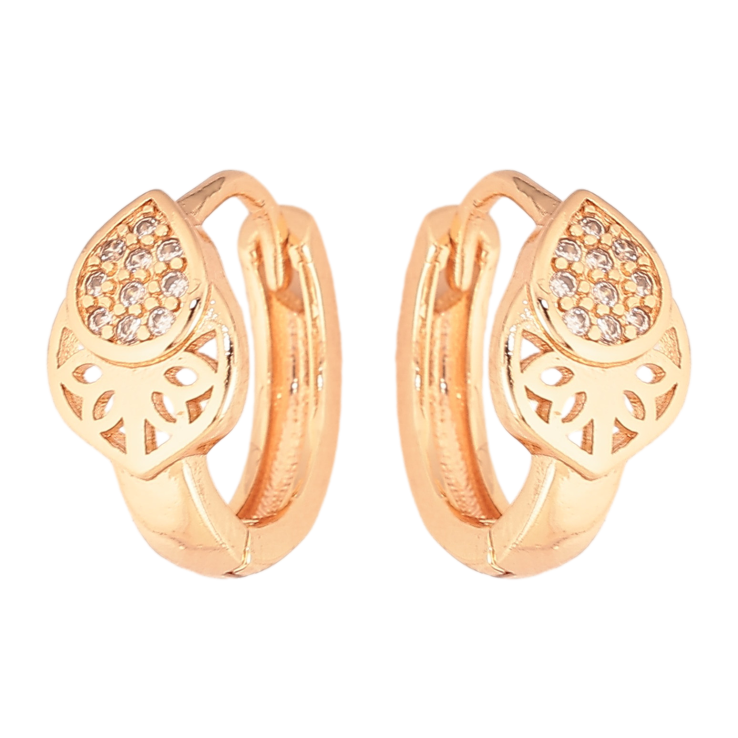 Серьги Xuping M&L цвет 18K колечки "Узор с кристаллами" фото №5 Серьги Xuping M&L цвет 18K колечки "Узор с кристаллами" фото №5