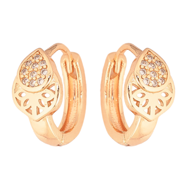 Серьги Xuping M&L цвет 18K колечки "Узор с кристаллами" фото №3