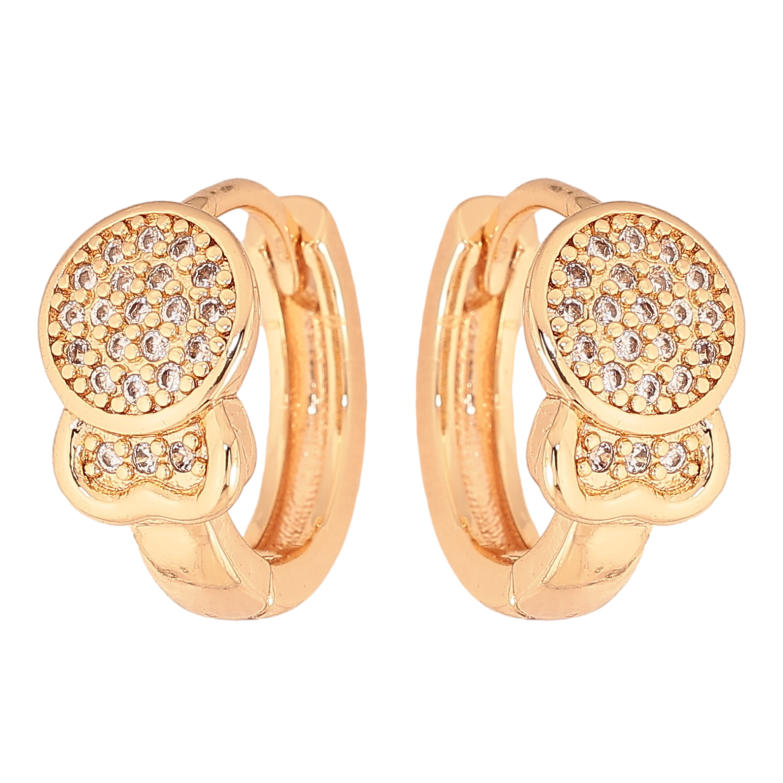 Сережки Xuping M&L колір 18K колечка "Візерунок з кристалами" фото №1