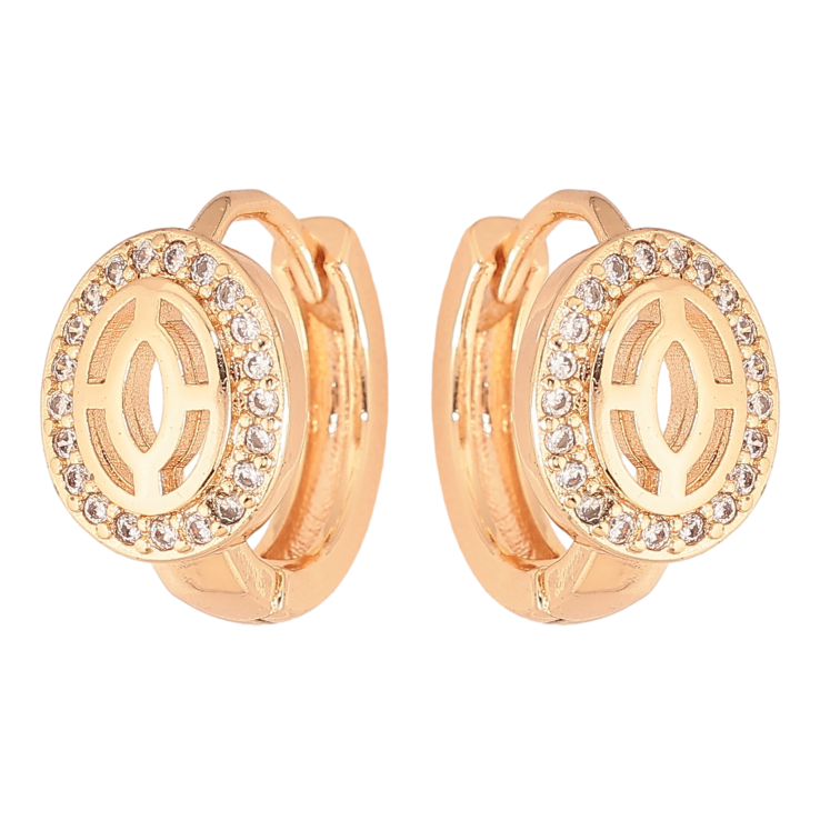 Серьги Xuping M&L цвет 18K колечки "Узор с кристаллами" фото №11 Серьги Xuping M&L цвет 18K колечки "Узор с кристаллами" фото №11