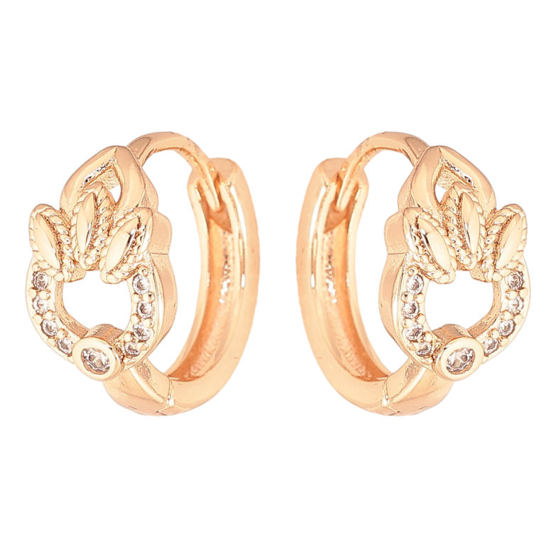 Сережки Xuping M&L колір 18K колечка "Візерунок з кристалами" фото №1 Сережки Xuping M&L колір 18K колечка "Візерунок з кристалами" фото №1