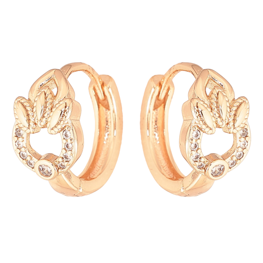 Серьги Xuping M&L цвет 18K колечки "Узор с кристаллами" фото №1 Серьги Xuping M&L цвет 18K колечки "Узор с кристаллами" фото №1