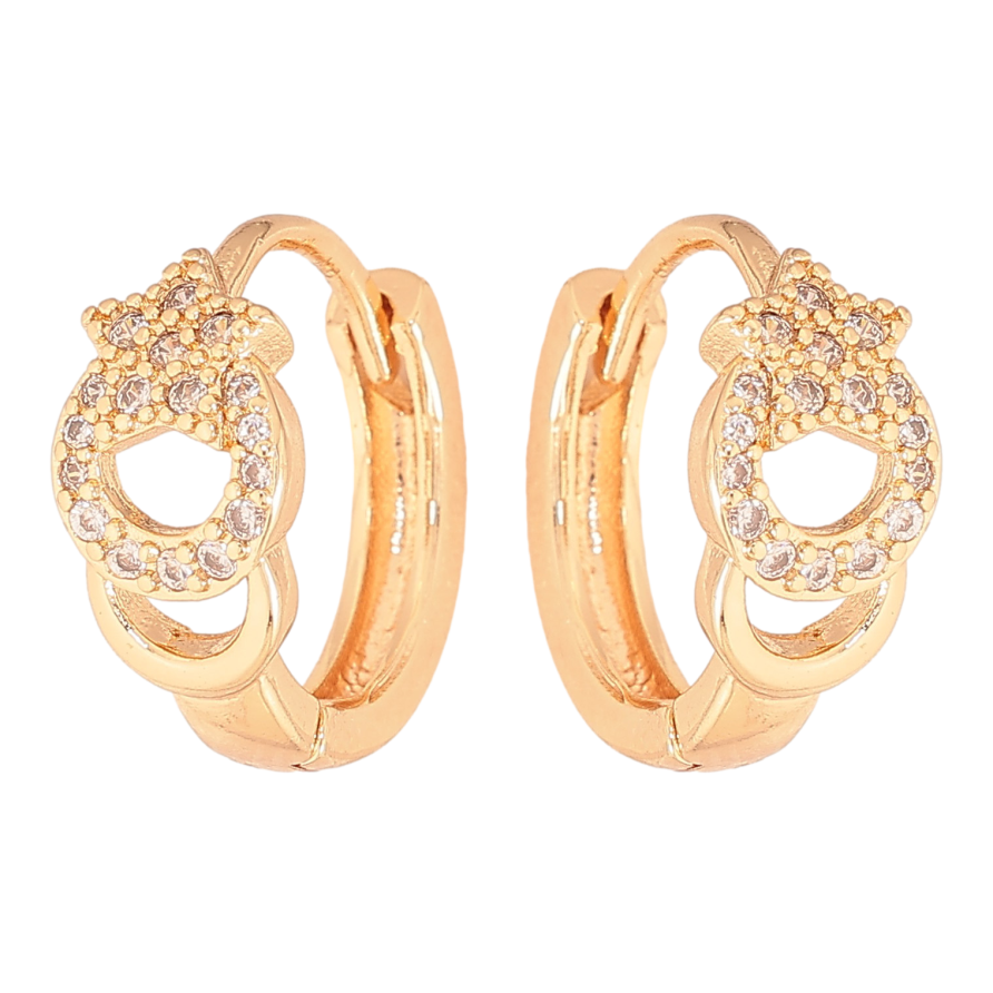 Серьги Xuping M&L цвет 18K колечки "Узор с кристаллами" фото №1 Серьги Xuping M&L цвет 18K колечки "Узор с кристаллами" фото №1