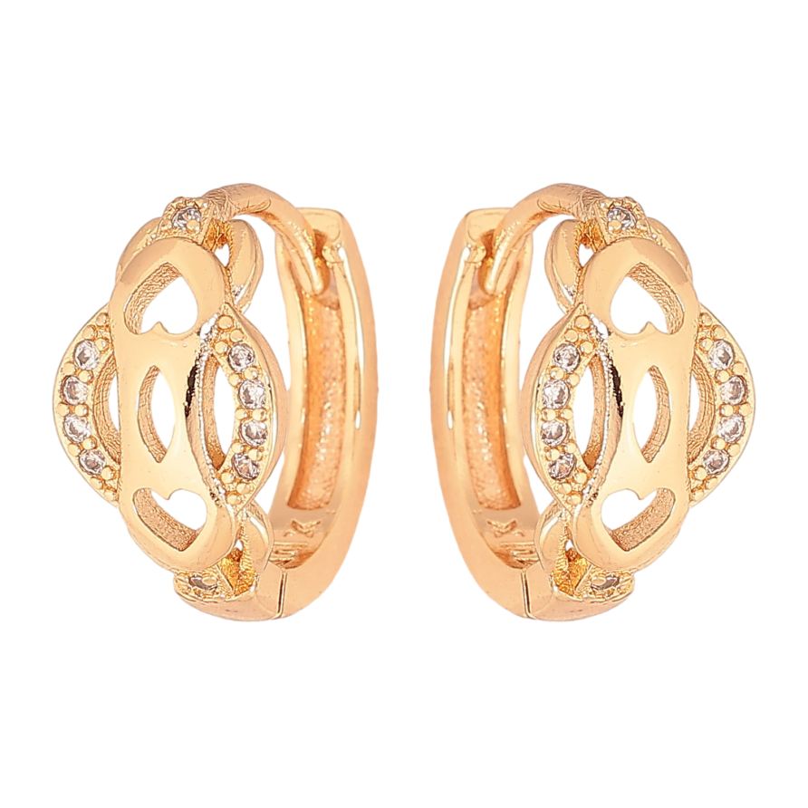 Сережки Xuping M&L колір 18K колечка "Візерунок з кристалами" фото №1