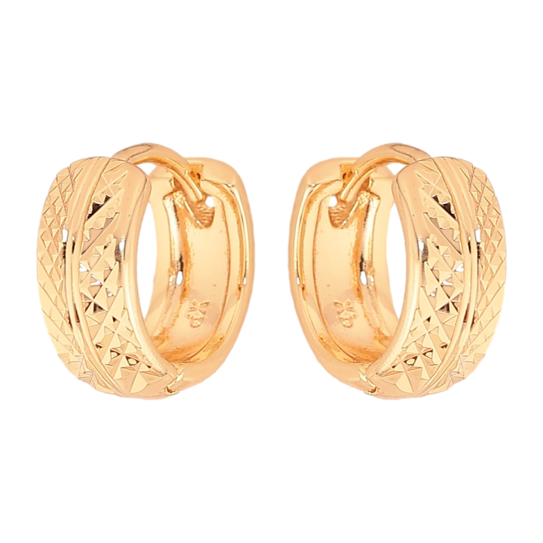 Серьги Xuping M&L цвет 18K колечки "Декоративный узор насечками" фото №7