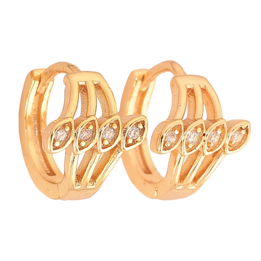 Серьги Xuping M&L цвет 18K колечки "Узор с кристаллами" фото №1 Серьги Xuping M&L цвет 18K колечки "Узор с кристаллами" фото №1