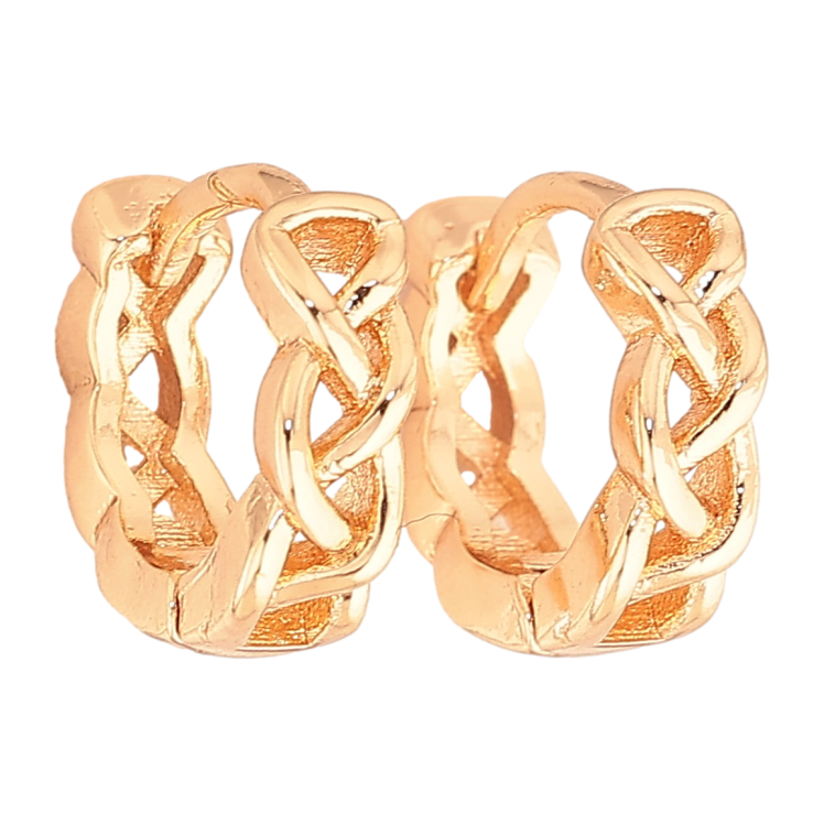 Серьги Xuping M&L цвет 18K колечки "Декоративный узор" фото №2 Серьги Xuping M&L цвет 18K колечки "Декоративный узор" фото №2