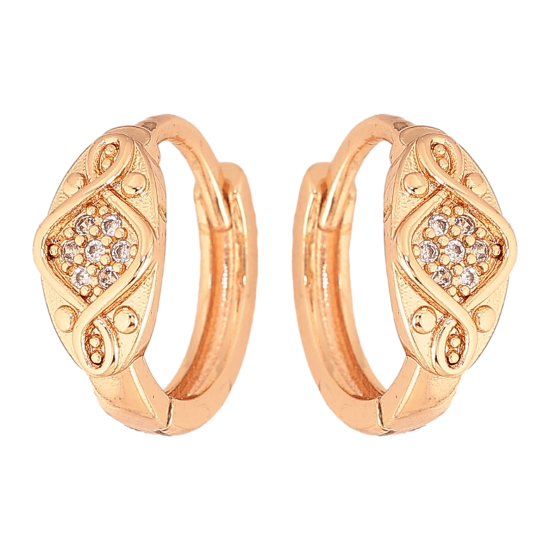 Сережки Xuping M&L колір 18K колечка "Візерунок з кристалами" фото №4 Сережки Xuping M&L колір 18K колечка "Візерунок з кристалами" фото №4