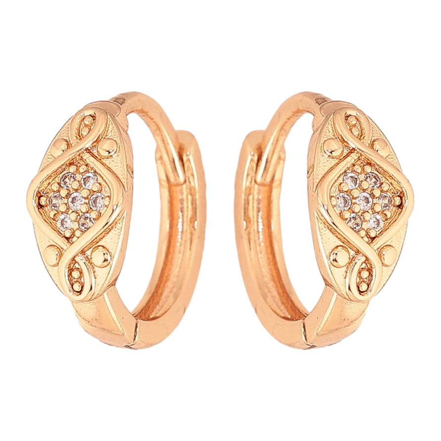 Сережки Xuping M&L колір 18K колечка "Візерунок з кристалами" фото №1 Сережки Xuping M&L колір 18K колечка "Візерунок з кристалами" фото №1
