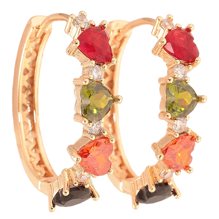 Сережки Xuping M&L колір 18K колечка "Візерунок з різнокольоровими кристальними серцями" фото №15 Сережки Xuping M&L колір 18K колечка "Візерунок з різнокольоровими кристальними серцями" фото №15