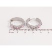Сережки Xuping TTM Stainless Steel колір Родій колечка "Візерунок з рожевими кристалами" фото №2 Сережки Xuping TTM Stainless Steel колір Родій колечка "Візерунок з рожевими кристалами" фото №2
