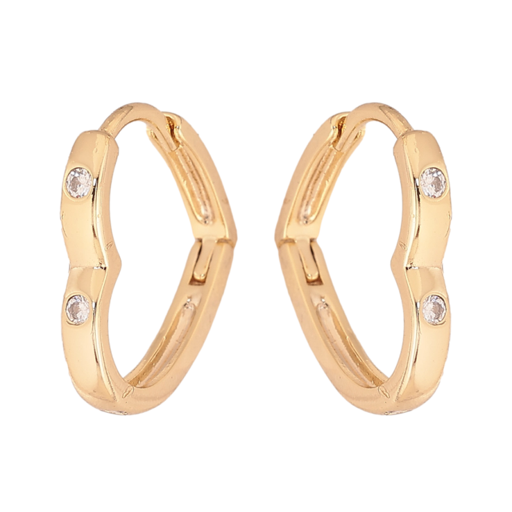 Серьги Xuping цвет Позолота 14K колечки "Сердечки с кристаллами" фото №4 Серьги Xuping цвет Позолота 14K колечки "Сердечки с кристаллами" фото №4