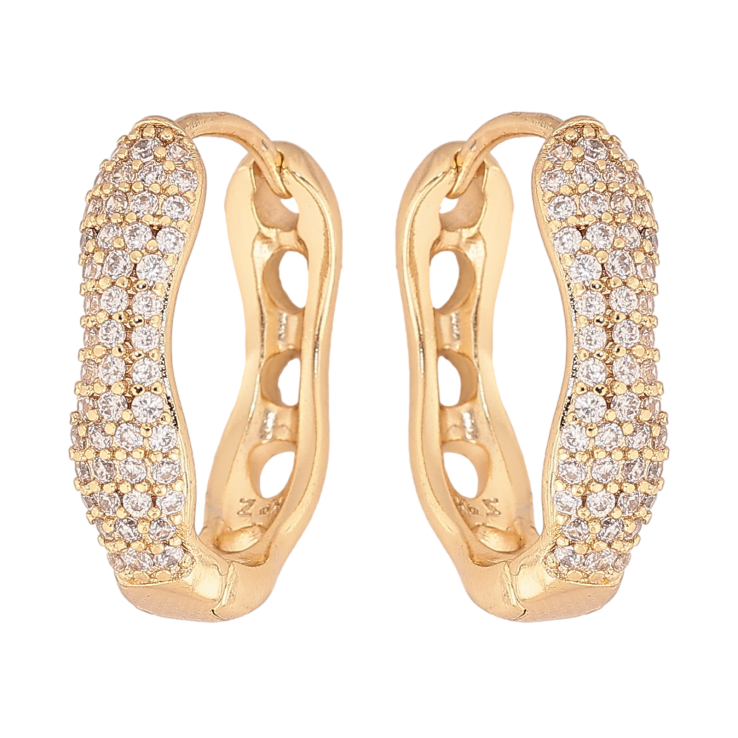 Сережки Xuping колір Позолота 14K колечка "Інкрустація кристалами" фото №25 Сережки Xuping колір Позолота 14K колечка "Інкрустація кристалами" фото №25