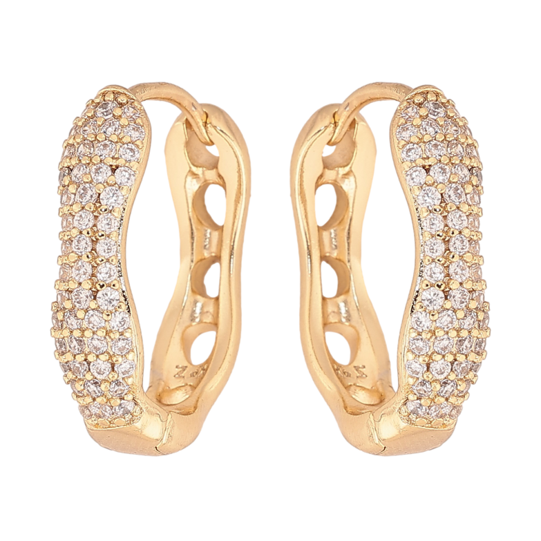 Сережки Xuping колір Позолота 14K колечка "Інкрустація кристалами" фото №16 Сережки Xuping колір Позолота 14K колечка "Інкрустація кристалами" фото №16