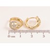 Сережки Xuping колір Позолота 14K колечка "Візерунок з кристалами" фото №2 Сережки Xuping колір Позолота 14K колечка "Візерунок з кристалами" фото №2