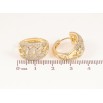 Сережки Xuping колір Позолота 14K колечка "Візерунок ланцюжок з кристалами" фото №2 Сережки Xuping колір Позолота 14K колечка "Візерунок ланцюжок з кристалами" фото №2