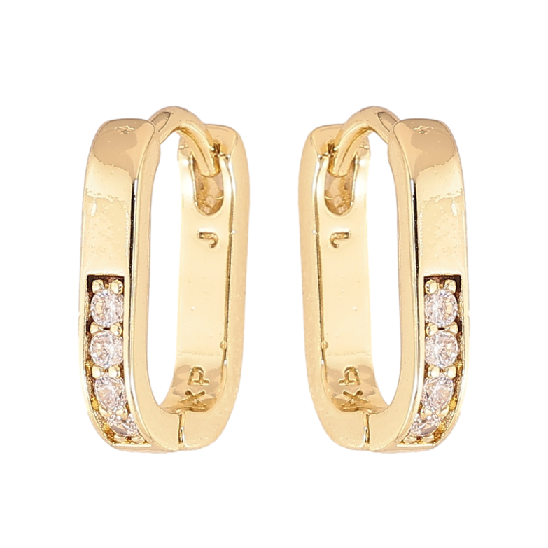 Серьги Xuping цвет Позолота 14K колечки "Узор с кристаллами" фото №3 Серьги Xuping цвет Позолота 14K колечки "Узор с кристаллами" фото №3