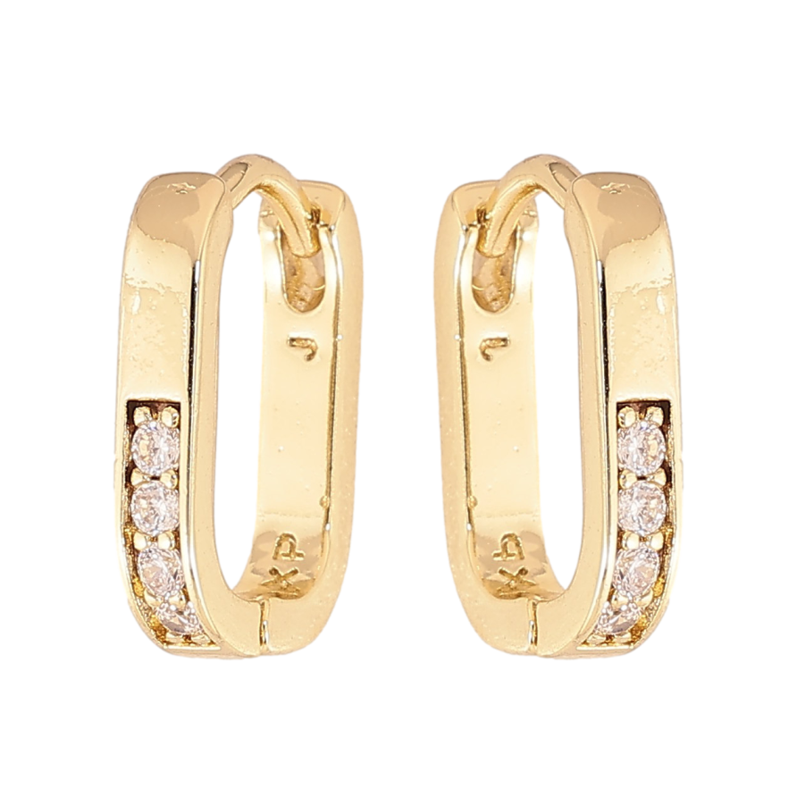 Серьги Xuping цвет Позолота 14K колечки "Узор с кристаллами" фото №1 Серьги Xuping цвет Позолота 14K колечки "Узор с кристаллами" фото №1