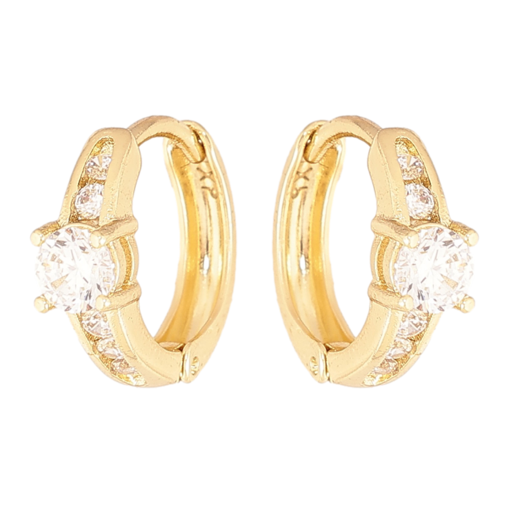 Серьги Xuping цвет Позолота 14K колечки "Узор с кристаллами" фото №6 Серьги Xuping цвет Позолота 14K колечки "Узор с кристаллами" фото №6