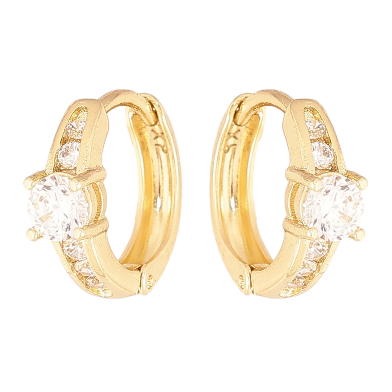 Сережки Xuping колір Позолота 14K колечка "Візерунок з кристалами" фото №5 Сережки Xuping колір Позолота 14K колечка "Візерунок з кристалами" фото №5