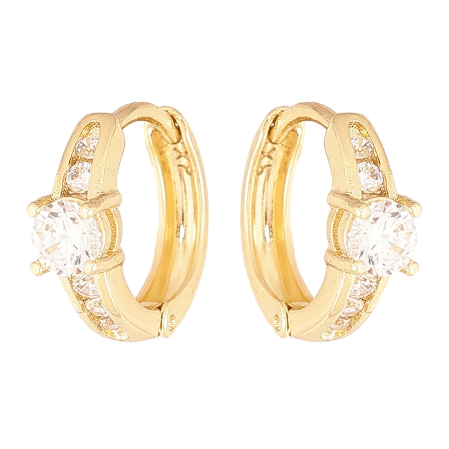 Серьги Xuping цвет Позолота 14K колечки "Узор с кристаллами" фото №1 Серьги Xuping цвет Позолота 14K колечки "Узор с кристаллами" фото №1