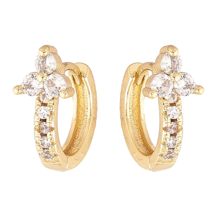 Сережки Xuping колір Позолота 14K колечка "Візерунок з кристалами" фото №24