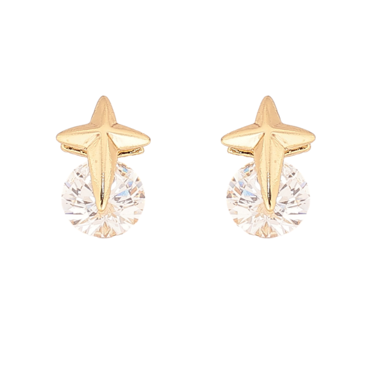 Сережки Xuping колір Позолота 14K пусети "Кристали з зірками" фото №25