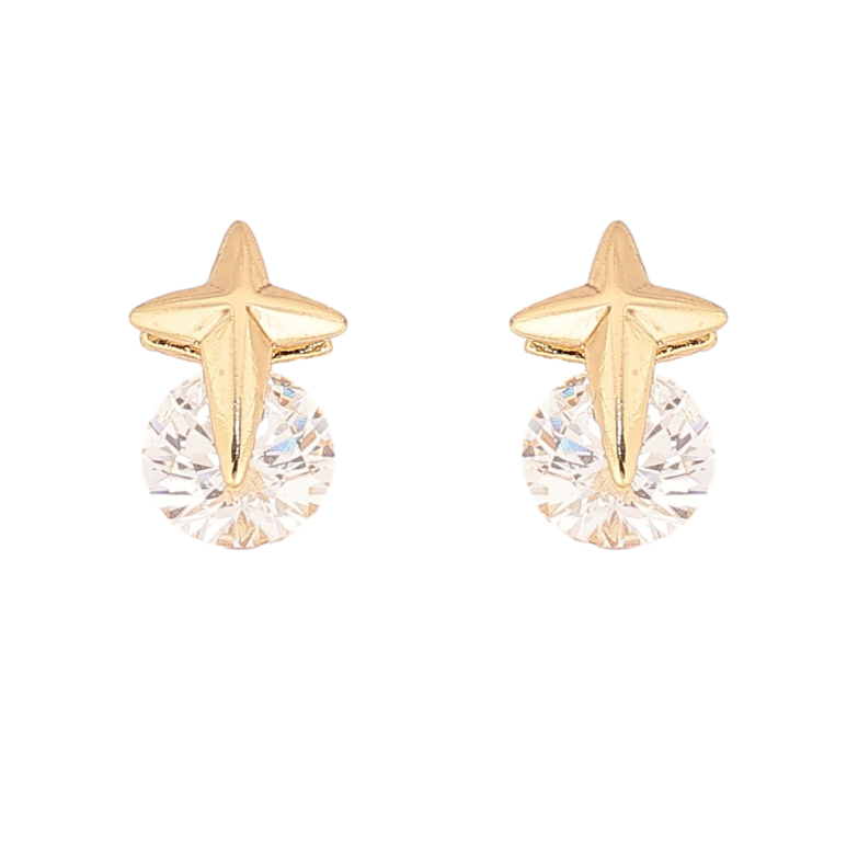 Серьги Xuping цвет Позолота 14K пусеты "Кристаллы с звездами" фото №1 Серьги Xuping цвет Позолота 14K пусеты "Кристаллы с звездами" фото №1