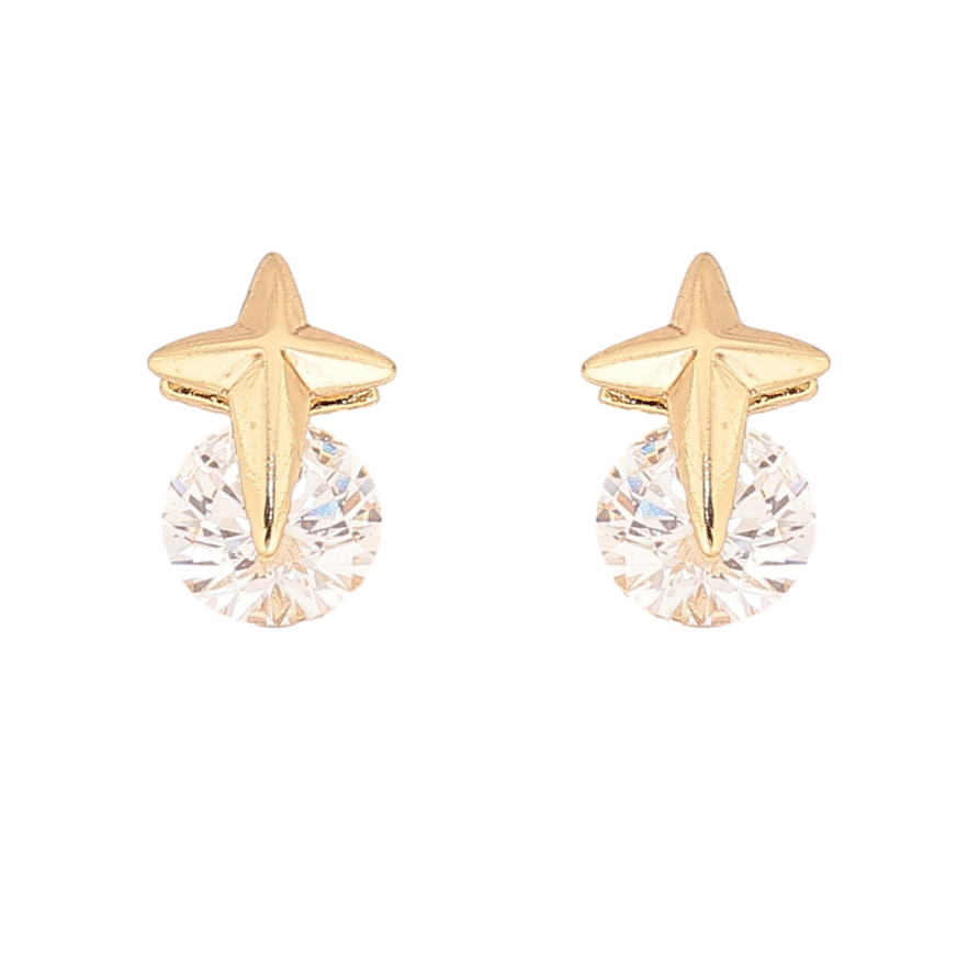 Серьги Xuping цвет Позолота 14K пусеты "Кристаллы с звездами" фото №1 Серьги Xuping цвет Позолота 14K пусеты "Кристаллы с звездами" фото №1