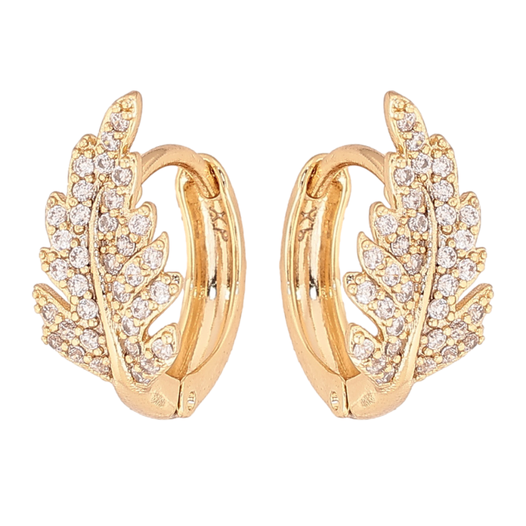 Серьги Xuping цвет Позолота 14K колечки "Листики с кристаллами" фото №24 Серьги Xuping цвет Позолота 14K колечки "Листики с кристаллами" фото №24